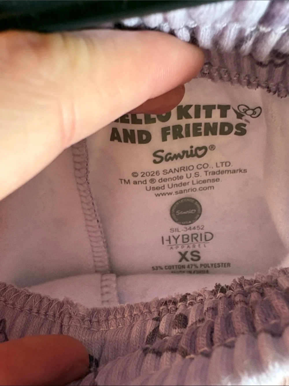Lavender Graphic Hello Kitty and Friends Print Women’s Shorts - XS. NWT